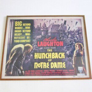 Hunchback Of Notre Dame Movie Reproduction Lobby Card Framed Glass 7 x 9